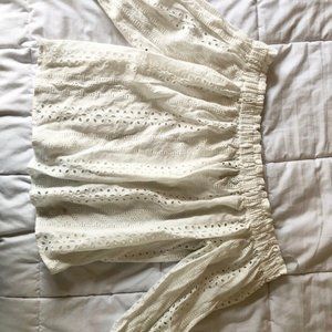 All White Floral Off the Shoulder